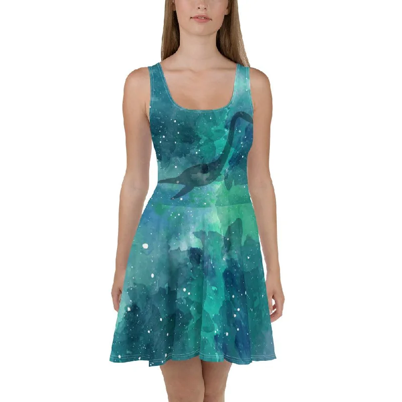 Womens Dinosaur Dress - Plesiosaur Watercolor