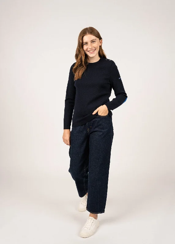 Brégançon Elysée jumper - SAINT JAMES x Elysée (NAVY) Boxy Sweater Fitted Sweater A-Line Brégançon Elysée jumper - SAINT JAMES x Elysée (NAVY) Boxy Sweater Fitted Sweater A-Line