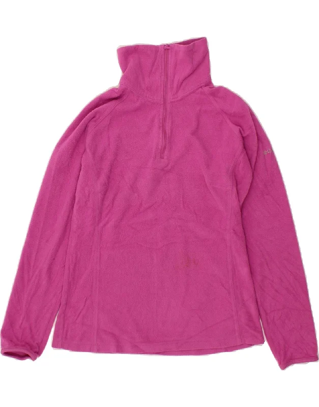 COLUMBIA Womens Zip Neck Fleece Jumper UK 14 Medium Pink Polyester Stylish Fashionable Trendy COLUMBIA Womens Zip Neck Fleece Jumper UK 14 Medium Pink Polyester Stylish Fashionable Trendy