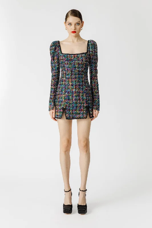 Jenna Tweed Mini Dress Cozy Cotton Mini Dress