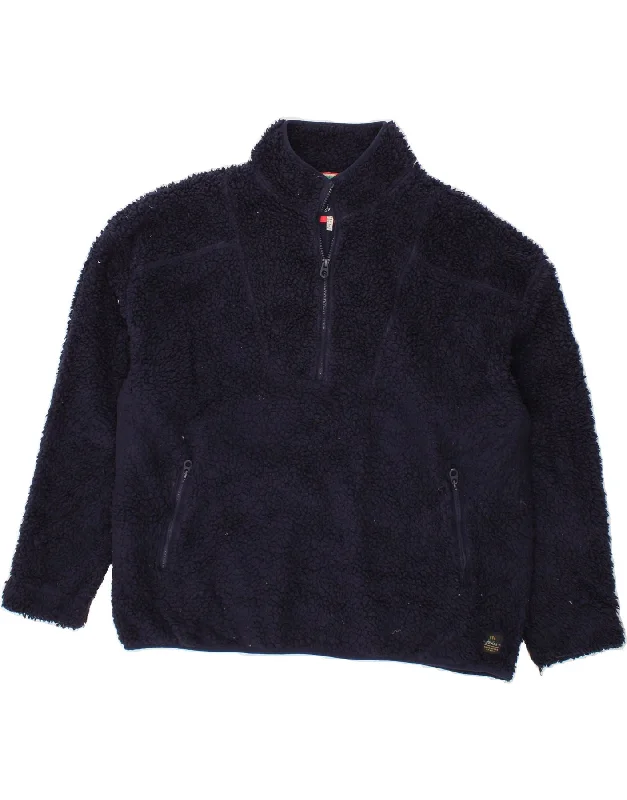 JOULES Womens Zip Neck Fleece Jumper UK 20 2XL Navy Blue Polyester Modern Contemporary Chic JOULES Womens Zip Neck Fleece Jumper UK 20 2XL Navy Blue Polyester Modern Contemporary Chic