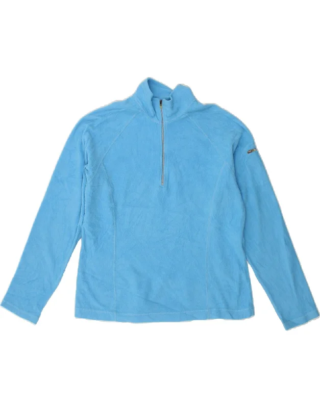 L.L.BEAN Womens Zip Neck Fleece Jumper UK 14 Medium Blue Polyester Bright Pastel Dark L.L.BEAN Womens Zip Neck Fleece Jumper UK 14 Medium Blue Polyester Bright Pastel Dark