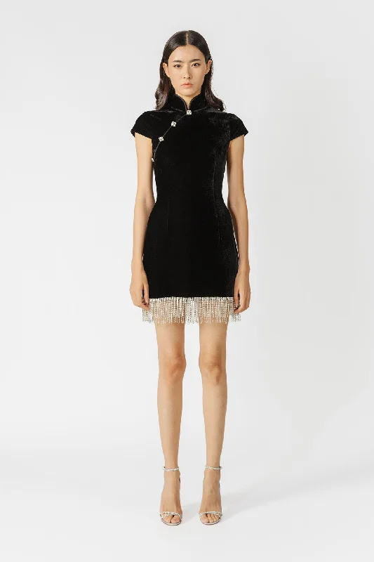 Margaux Velvet Mini Dress Stylish Short-Sleeve Mini Dress