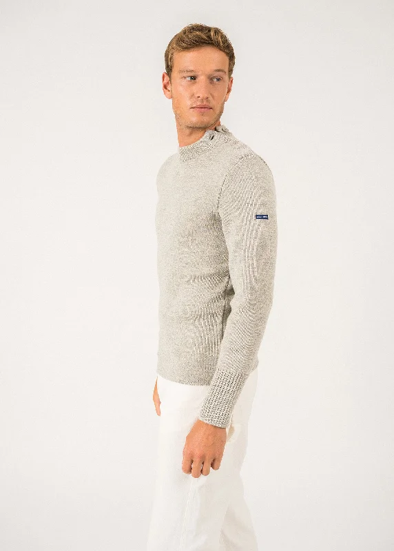 Paris plain sailor jumper - SAINT JAMES 48N1W (GRIS CLAIR/ECRU) Lace Blend Ribbed Blend Corduroy Blend Paris plain sailor jumper - SAINT JAMES 48N1W (GRIS CLAIR/ECRU) Lace Blend Ribbed Blend Corduroy Blend