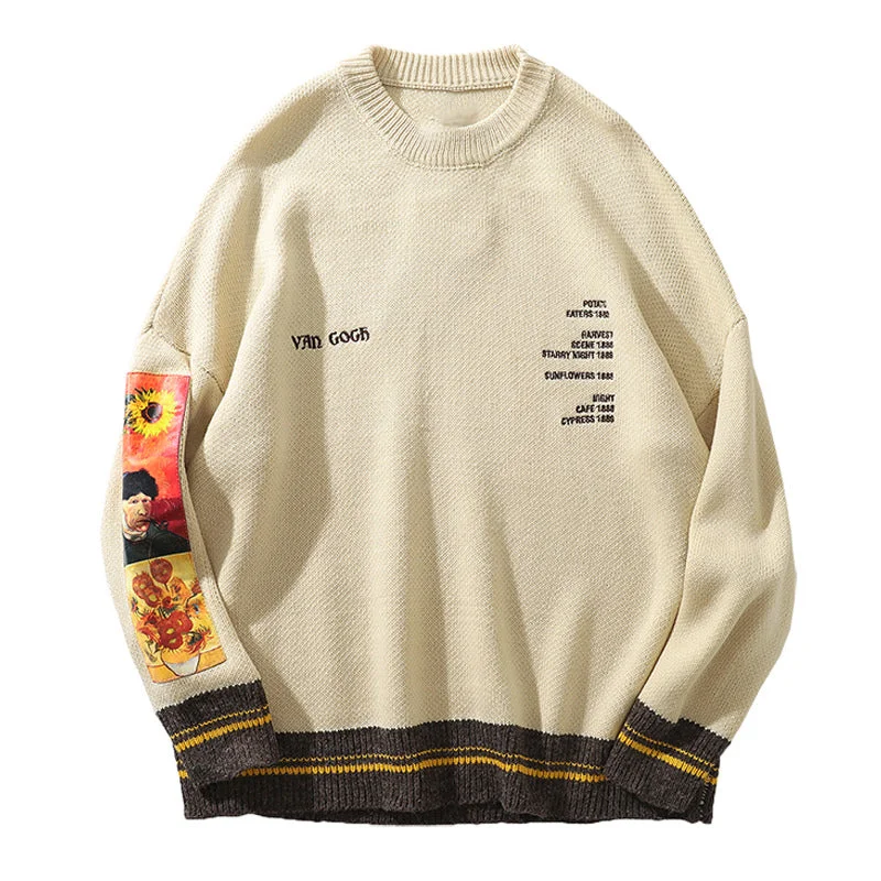 Van Gogh Jumper Cable Knit Ribbed Knit Lace Knit