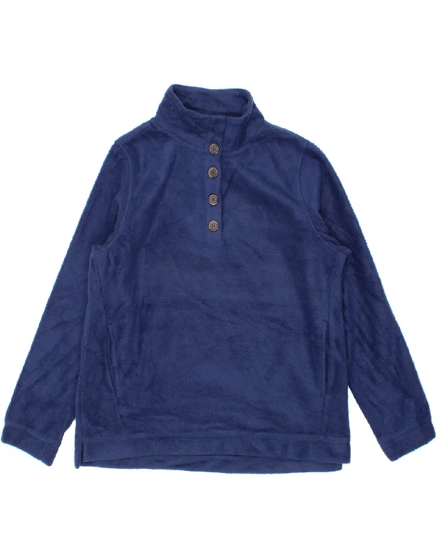 J. CREW Womens Boat Neck Fleece Jumper UK 12 Medium Navy Blue Polyester Fitted Loose Oversized J. CREW Womens Boat Neck Fleece Jumper UK 12 Medium Navy Blue Polyester Fitted Loose Oversized