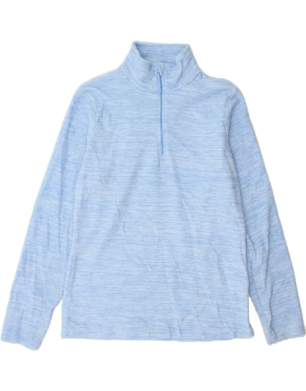 MOUNTAIN WAREHOUSE Womens Zip Neck Fleece Jumper UK 12 Medium Blue Flecked Toggled Drawstring Belted MOUNTAIN WAREHOUSE Womens Zip Neck Fleece Jumper UK 12 Medium Blue Flecked Toggled Drawstring Belted