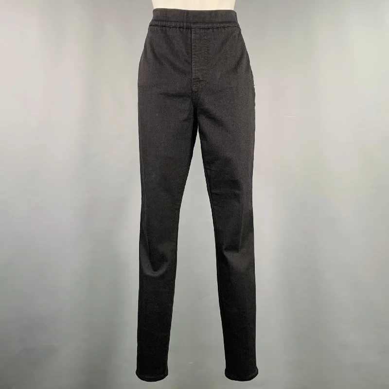 7 FOR ALL MANKIND Size 8 Black Cotton Stretch Blend Elastic Waistband Jeans Casual Light Wash Jeans 7 FOR ALL MANKIND Size 8 Black Cotton Stretch Blend Elastic Waistband Jeans Casual Light Wash Jeans