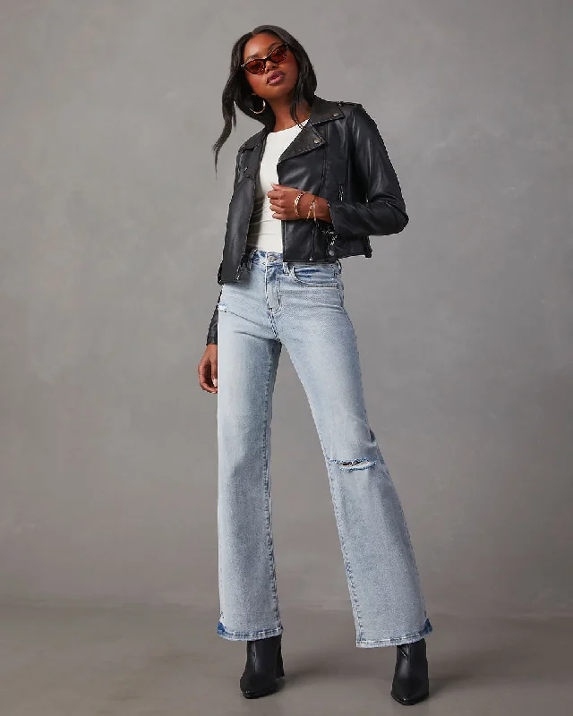Crystal 90'S Vintage Distressed Flare Jeans Fashionable Mom Jeans