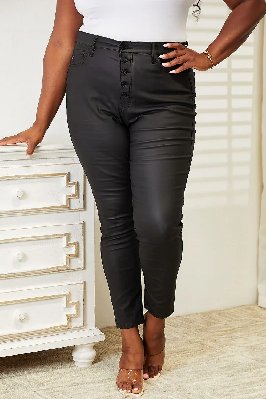 Kancan Full Size High Rise Black Coated Ankle Skinny Jeans Stylish Stone-Wash Denim Jeans Kancan Full Size High Rise Black Coated Ankle Skinny Jeans Stylish Stone-Wash Denim Jeans