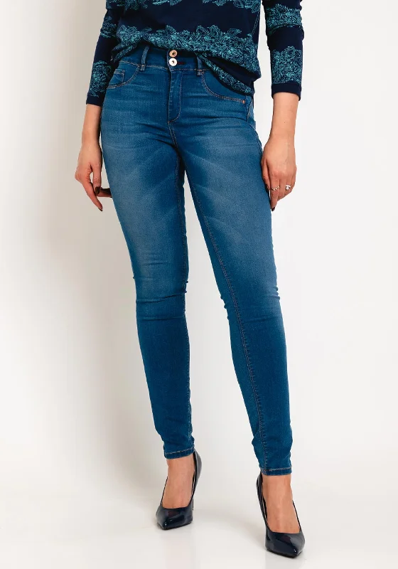Tiffosi One Size Double Up Skinny Jeans, Blue Denim Comfortable Full-Length Denim Jeans Tiffosi One Size Double Up Skinny Jeans, Blue Denim Comfortable Full-Length Denim Jeans