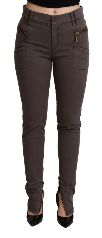 PLEIN SUD Cotton Stretch Skinny blue Women's Jeans Elegant High-Waisted Flared Jeans PLEIN SUD Cotton Stretch Skinny blue Women's Jeans Elegant High-Waisted Flared Jeans