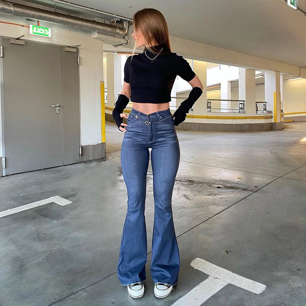DressBetty - 2024 Y2K Blue High Waist Stretch Vintage Spring Autumn Jeans Comfortable Straight-Legged Denim DressBetty - 2024 Y2K Blue High Waist Stretch Vintage Spring Autumn Jeans Comfortable Straight-Legged Denim