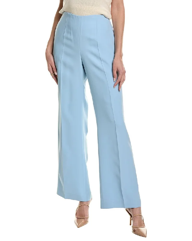 Lafayette 148 New York Sullivan Silk-Blend Pant Trendy Wide-Leg Pants