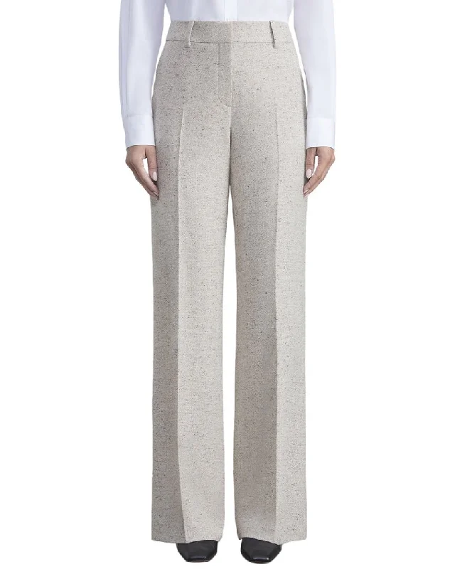 Lafayette 148 New York Sullivan Wool & Silk-Blend Pant Relaxed High-Waist Trousers