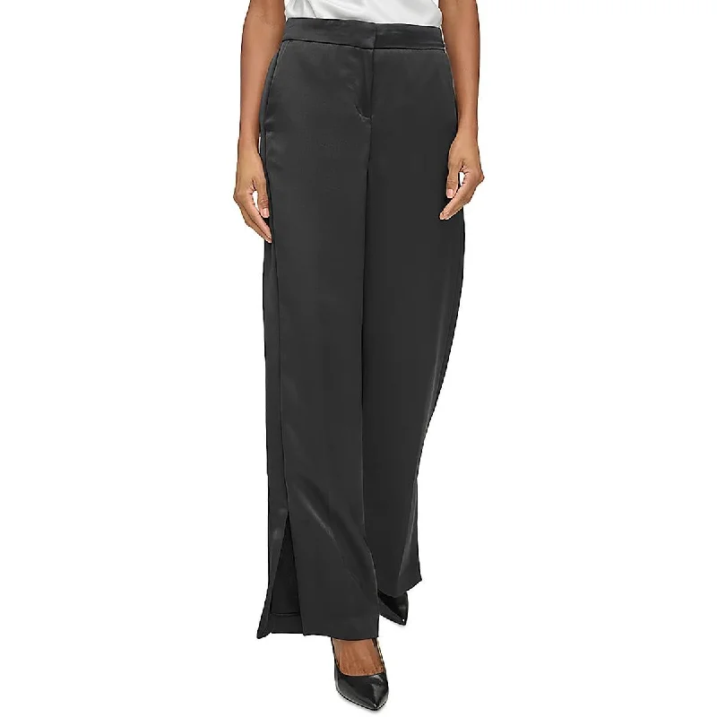 Womens High Rise Side Slit Suit Pants Comfy Athletic Pants