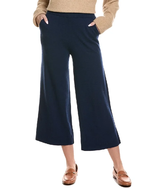 Lafayette 148 New York Pull On Wide Leg Wool & Cashmere-Blend Pant Classic Chino Pants