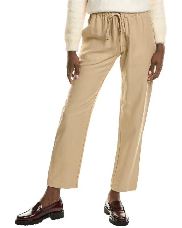 Enza Costa Twill Linen-Blend Easy Pant Comfy Cargo Trousers