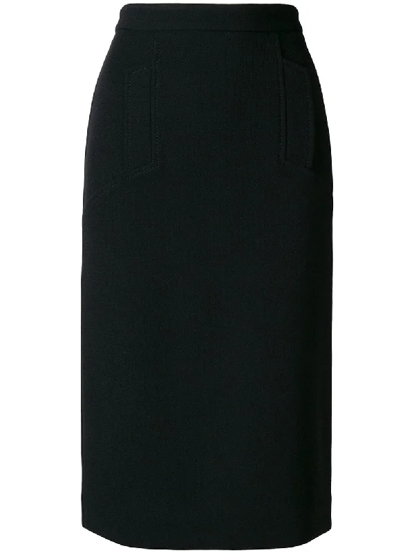 straight-fit midi skirt velvet skirt glossy