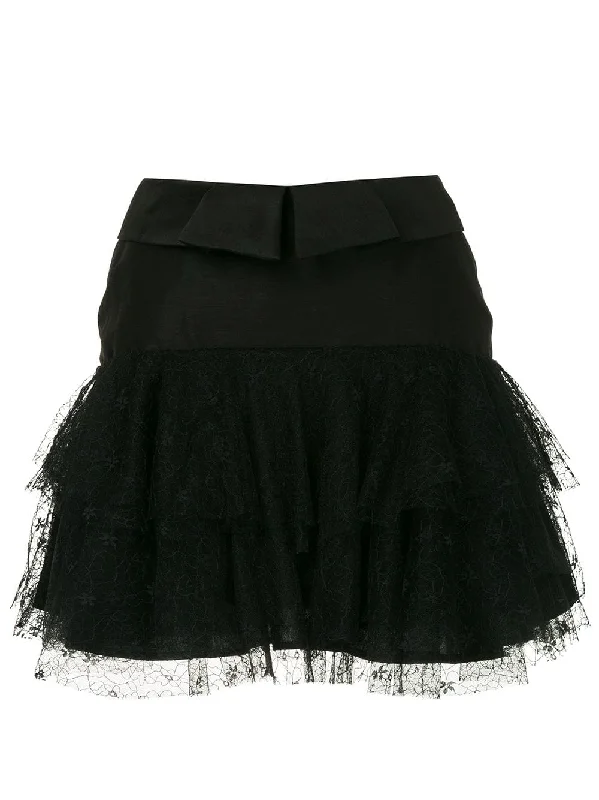 Estrellas Ruffle Mini skirt wool skirt sturdy