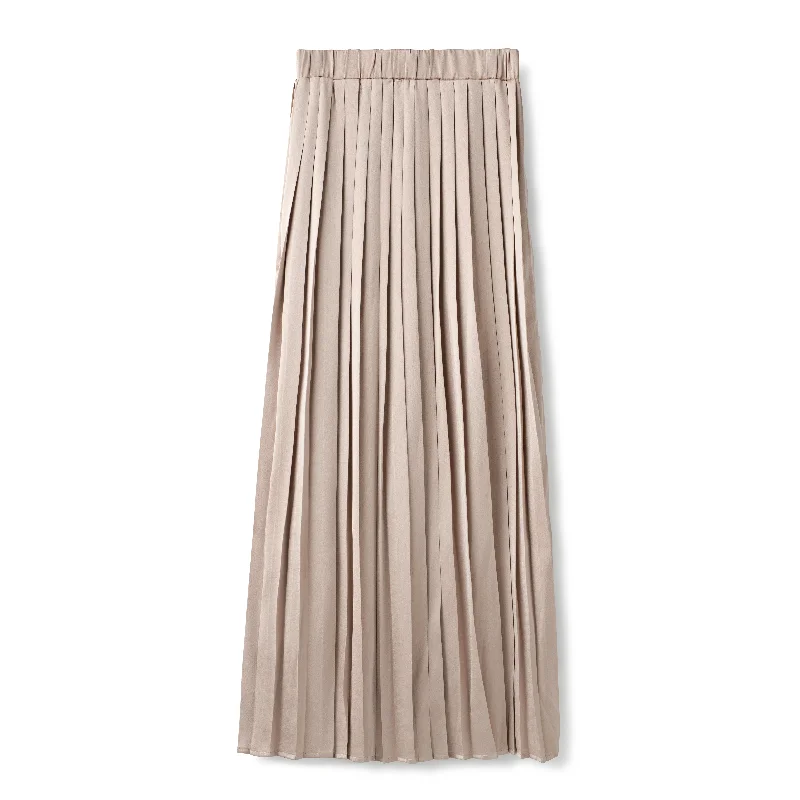 Silk Pleated Skirt  IN: Beige lace skirt romantic