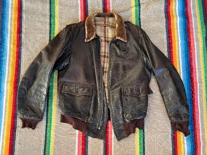 1950s Brown Leather Jacket AS IS Chenille Jacket Brocade Jacket Lace Jacket