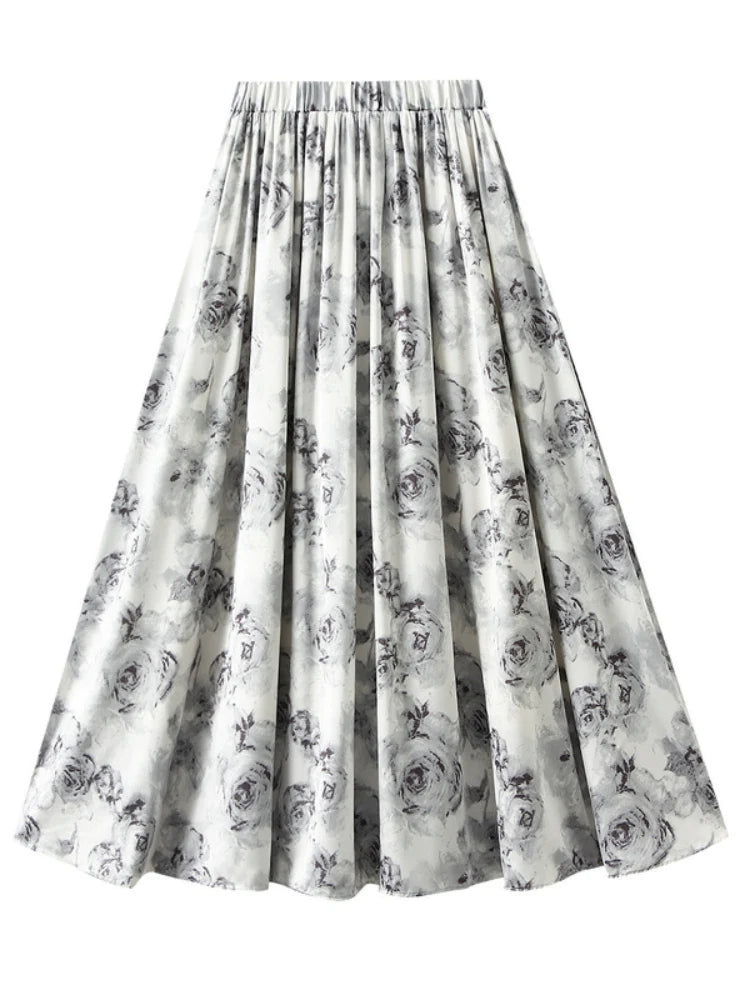 CHINESE STYLE PRINTED SKIRT cotton skirt soft