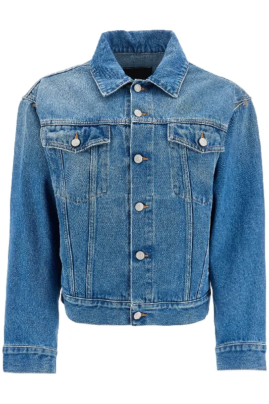 Denim Jacket With Slits  - Blue Appliqued Jacket Beaded Jacket Sequined Jacket