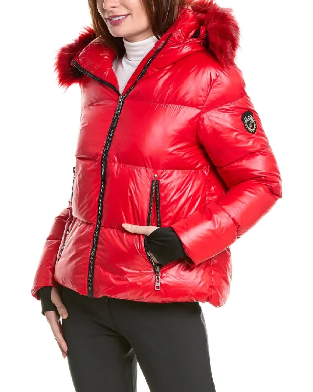 Skea Jocelyn Ultra Puffy Jacket One-Shoulder Jacket Off-the-Shoulder Jacket Asymmetrical Jacket