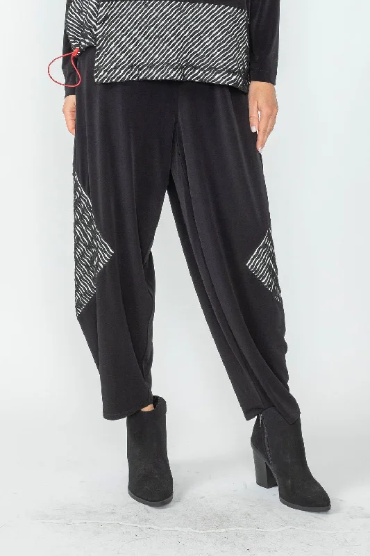 Black Baggy Elastic Pants Comfy Athletic Pants