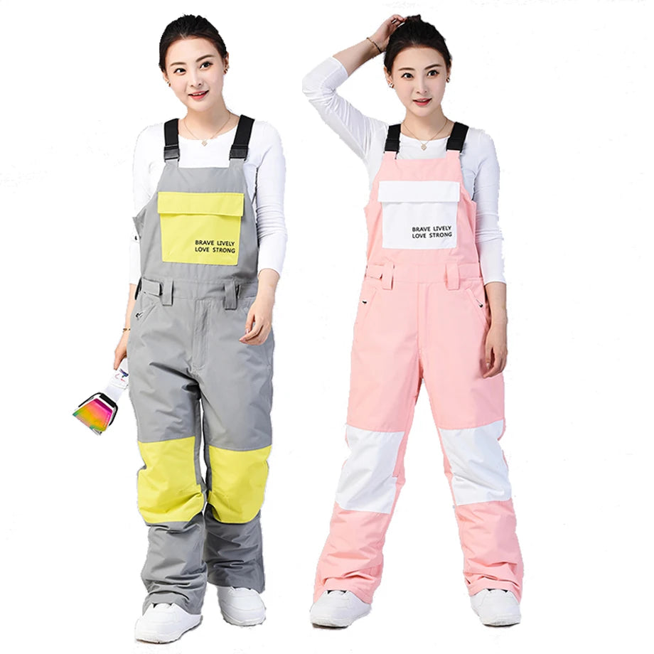 BONDHAO Ski Pants Suspenders Cozy Lounge Pants