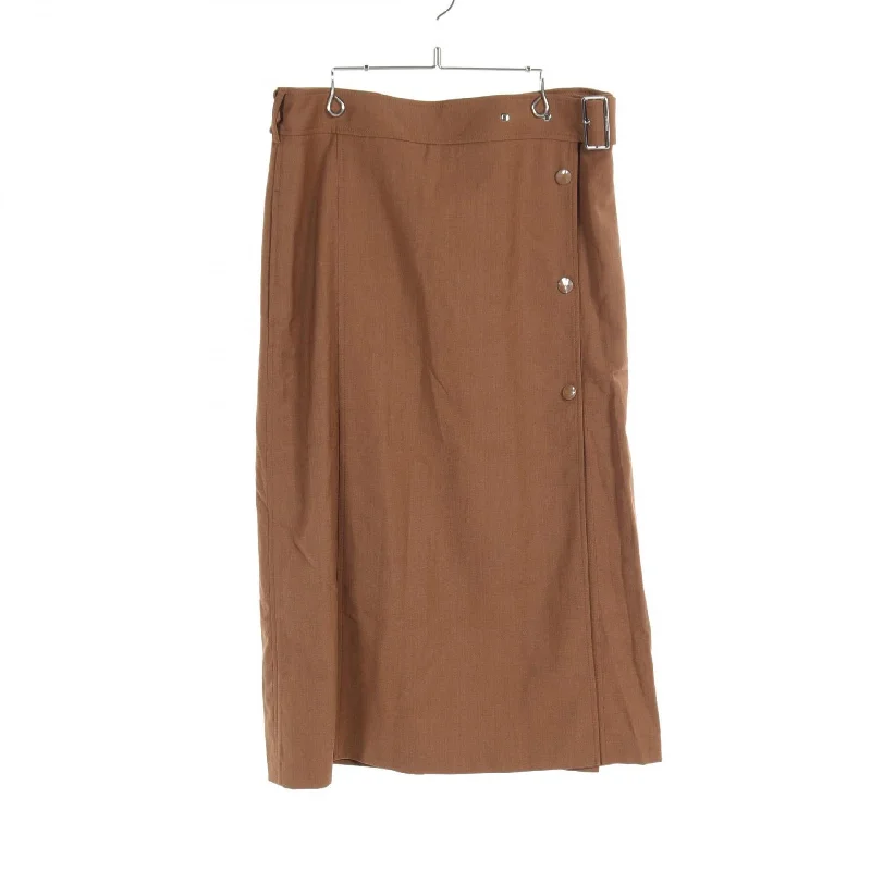 Burberry Wool Viscose Skirt Brown silk skirt elegant