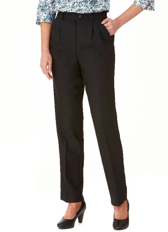 COLERAINE PLEATED PANT - BLACK Trendy Tapered Pants