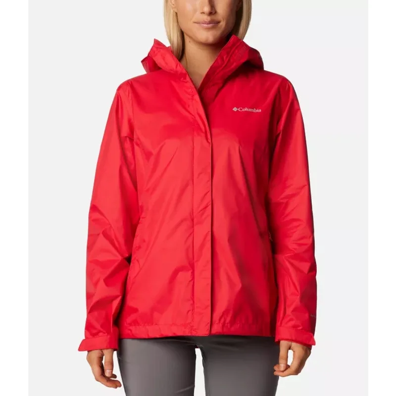 COLUMBIA Women’s Arcadia™ II Jacket Size XL Red Lilly Packable Lightweight Front Pockets Side Pockets Patch Pockets