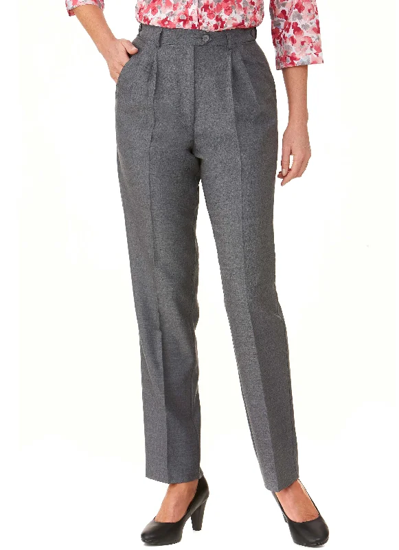 COLERAINE PLEATED PANT - GREY Casual Drawstring Pants