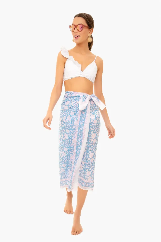 Cornflower Blue Nila Sarong denim skirt classic