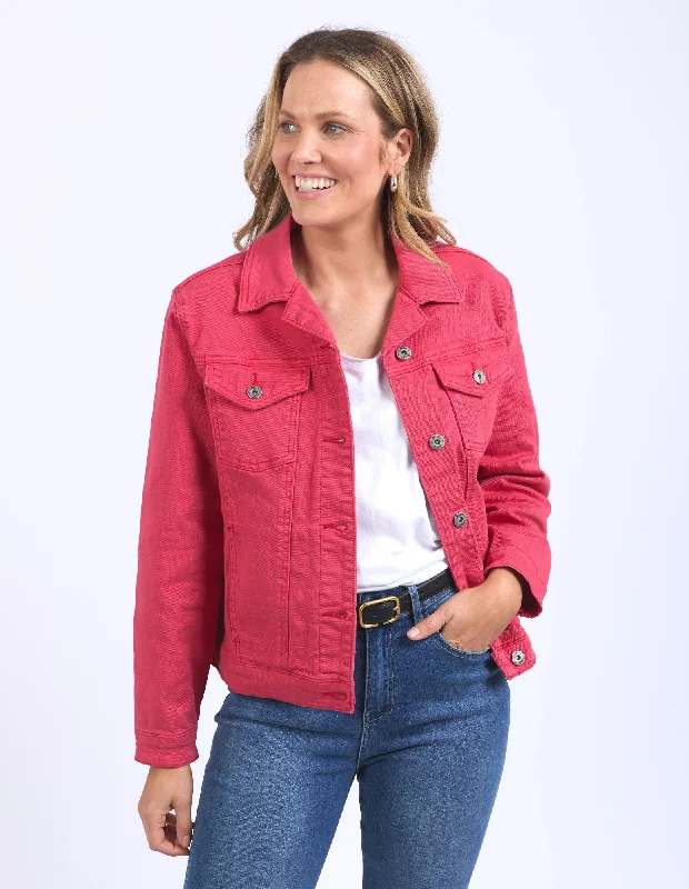 Elm Tilly Jacket Bittersweet Red Denim Jacket Leather Jacket Suede Jacket