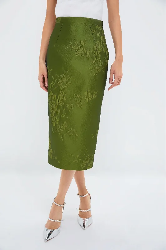 Fern Green Lorelei Graphic Rose Skirt casual skirt length