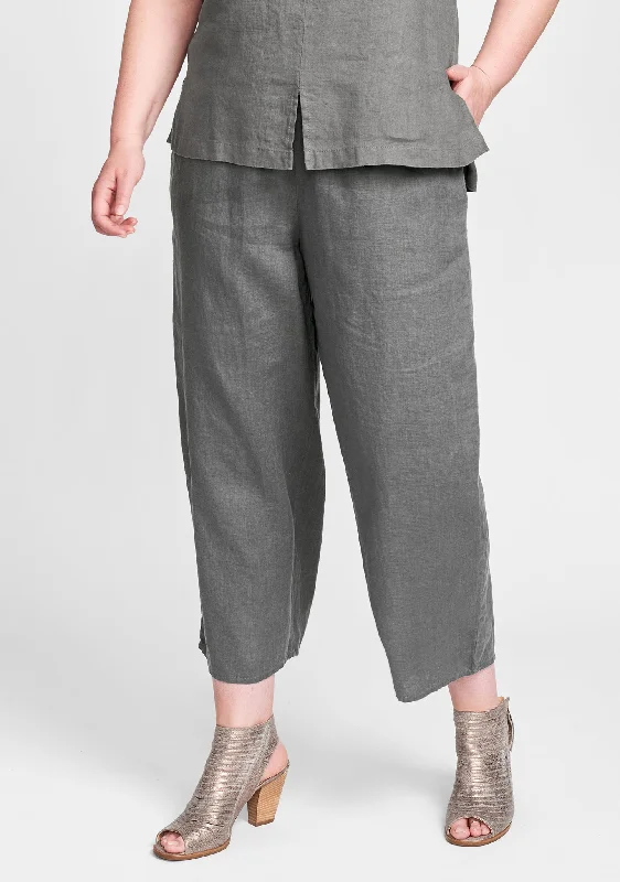 Floods - Linen Pants With Elastic Waist - FINAL SALE Classic Cropped Pants