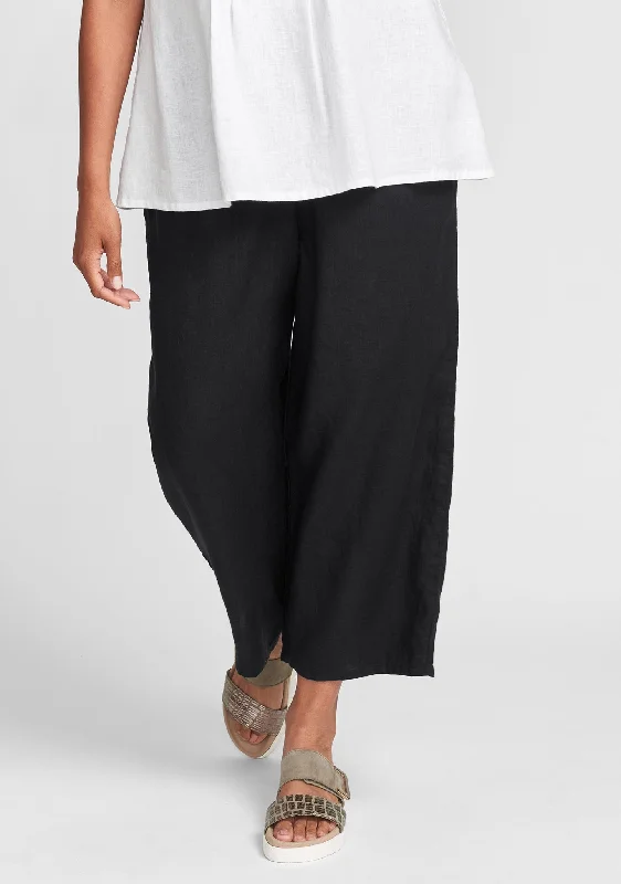 Floods - Linen Pants With Elastic Waist - FINAL SALE Relaxed High-Waist Trousers