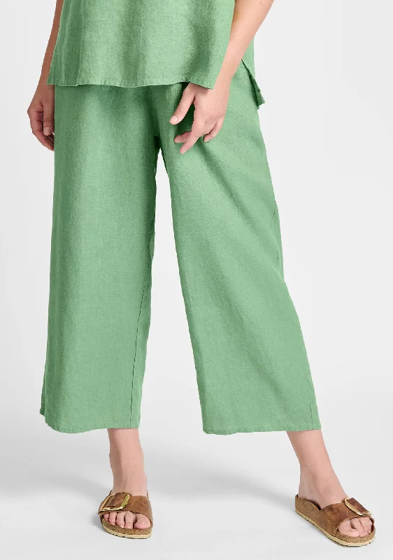 Floods - Linen Pants with Elastic Waist - FINAL SALE Stylish Casual Pants