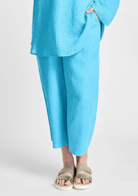 Floods - Linen Pants With Elastic Waist - FINAL SALE Formal Stretch Pants