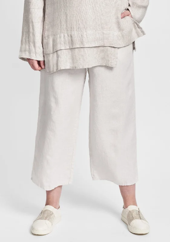 Floods - Linen Pants With Elastic Waist - FINAL SALE Comfortable Cargo Pants