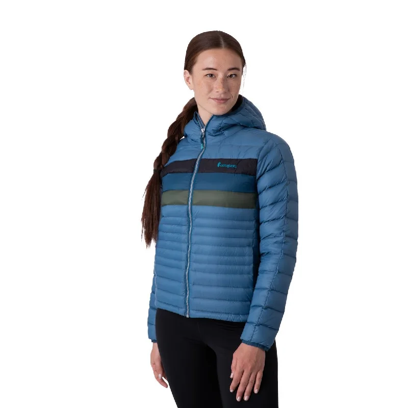 Fuego Down Hooded Jacket - Womens Snapped Jacket Toggled Jacket Drawstring Jacket