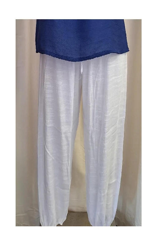 Harem Pants - White Classic Straight Pants