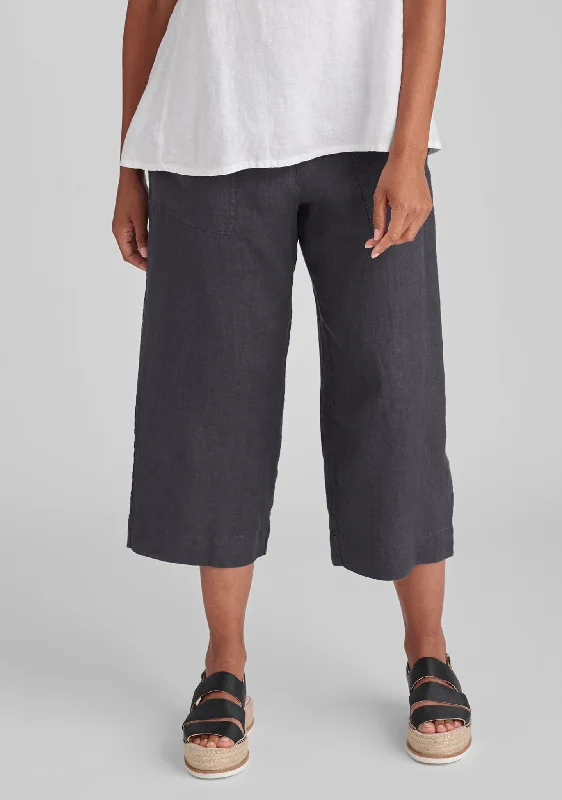 Kate Pant - Linen Crop Pants Casual Plaid Pants