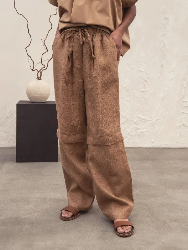 Kris Transformed Linen Pants 2 in 1 Classic Straight-Leg Pants