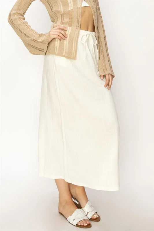 LINEN MIDI SKIRT asymmetrical skirt cut