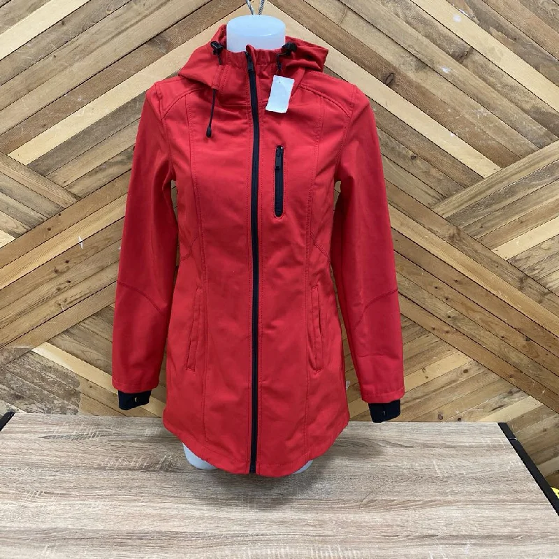 London Fog - Women's Softshell Jacket : Red-women-XS Fleece Fabric Down Fabric Feather Fabric