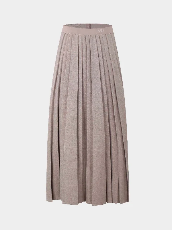 Marni Pleated Skirt-Fawn denim skirt trendy